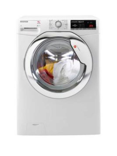 Hoover Dynamic Next Dxoa49C3 9Kg Load, 1400 Spin Washing Machine - White/Chrome Hoover Dynamic Next Dxoa49C3 9Kg Load, 1400 Spin Washing Machine - White/Chrome